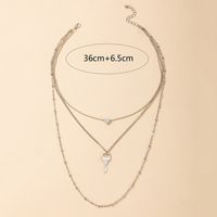 Fashion Heart Shape Key Alloy Women's Layered Necklaces 1 Piece main image 5