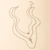 Fashion Heart Shape Key Alloy Women's Layered Necklaces 1 Piece main image 4