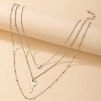 Fashion Heart Shape Key Alloy Women's Layered Necklaces 1 Piece main image 3