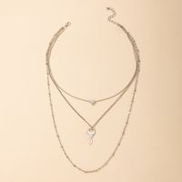 Fashion Heart Shape Key Alloy Women's Layered Necklaces 1 Piece main image 2