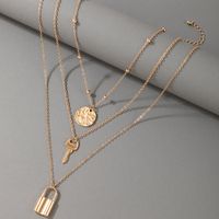 Simple Style Key Lock Alloy Women's Layered Necklaces 1 Piece main image 3
