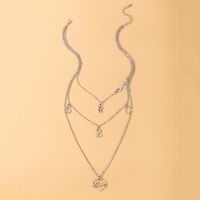 Fashion Letter Number Heart Shape Alloy Women's Layered Necklaces 1 Piece main image 2