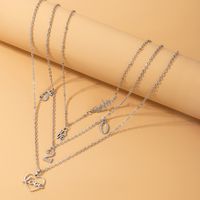 Fashion Letter Number Heart Shape Alloy Women's Layered Necklaces 1 Piece main image 4