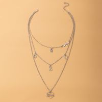 Fashion Letter Number Heart Shape Alloy Women's Layered Necklaces 1 Piece main image 3