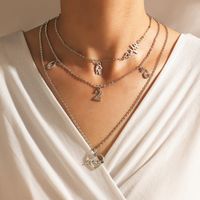 Fashion Letter Number Heart Shape Alloy Women's Layered Necklaces 1 Piece main image 1
