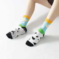 Femmes Mode Bloc De Couleur Coton Émoroïderie Crew Socks main image 1