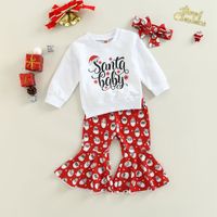 Christmas Fashion Letter Printing Cotton Girls Clothing Sets main image 3