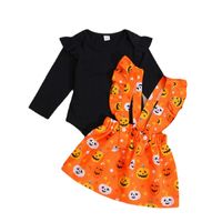 Halloween Fashion Pumpkin Printing Cotton Girls Clothing Sets main image 4