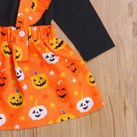 Halloween Fashion Pumpkin Printing Cotton Girls Clothing Sets main image 3