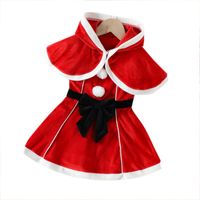 Christmas Fashion Color Block Patchwork Polyester Girls Clothing Sets sku image 5