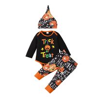 Halloween Fashion Pumpkin Printing Cotton Boys Clothing Sets sku image 3