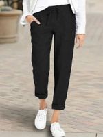 Women's Daily Casual Solid Color Full Length Pocket Casual Pants main image 3