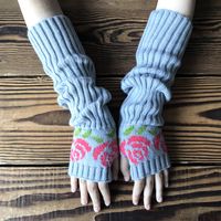Women's Fashion Flower Knitted Fabric Gloves 1 Pair main image 5