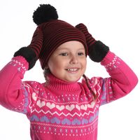 أطفال للجنسين الأساسي متعدد الألوان بوم بومس قبعة من الصوف main image 1