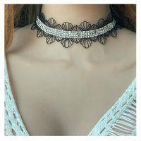 Retro Solid Color Rhinestone Inlay Women's Choker 1 Piece main image 1