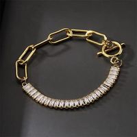 Hip-hop Geometric Copper Plating Zircon Bracelets main image 5