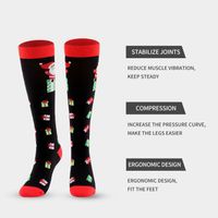 Frau Mode Schneeflocke Elch Nylon Jacquard Crew Socken main image 2