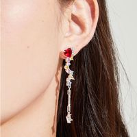 Fashion Geometric Water Droplets Copper Inlay Rhinestones Women's Bracelets Earrings Necklace sku image 2