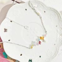Fashion Geometric Water Droplets Copper Inlay Rhinestones Women's Bracelets Earrings Necklace sku image 3