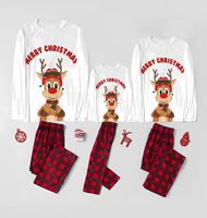 Casual Elk Cotton Printing Pants Sets Casual Pants Hoodie Family Matching Outfits sku image 1