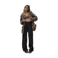 Fashion Solid Color Polyester Full Length Patchwork Wide Leg Pants main image 1