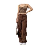 Fashion Solid Color Polyester Full Length Patchwork Wide Leg Pants main image 2