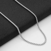 Mode Einfarbig Titan Stahl Überzug Halskette main image 5