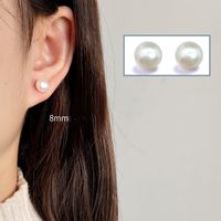 Fashion Geometric Copper Beaded Plating Inlay Pearl Zircon Earrings Ear Studs 1 Pair sku image 1