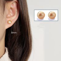 Mode Géométrique Le Cuivre Perlé Placage Incruster Perle Zircon Des Boucles D'oreilles Boucles D'oreilles 1 Paire sku image 2