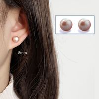 Mode Géométrique Le Cuivre Perlé Placage Incruster Perle Zircon Des Boucles D'oreilles Boucles D'oreilles 1 Paire sku image 3