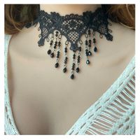 Gothic Solid Color Lace Halloween Women's Choker main image 1