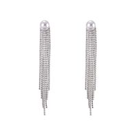 Fashion Tassel Rhinestone Inlay Pearl Women's Drop Earrings 1 Pair main image 4