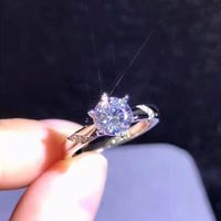 Moda Ronda Cobre Enchapado Diamante Artificial Anillos 1 Pieza main image 4