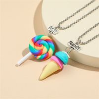 Cartoon Style Ice Cream Soft Clay Girl's Pendant Necklace 2 Pieces main image 5