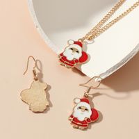 Fashion Christmas Tree Snowman Alloy Plating Inlay Artificial Gemstones Christmas Women's Earrings Necklace main image 4