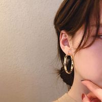 Fashion Round Metal Inlay Rhinestones Women's Hoop Earrings 1 Pair main image 2