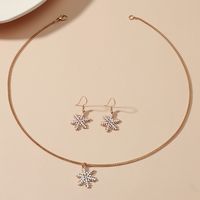 Fashion Christmas Tree Snowman Alloy Plating Inlay Artificial Gemstones Christmas Women's Earrings Necklace main image 3