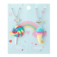 Cartoon Style Ice Cream Soft Clay Girl's Pendant Necklace 2 Pieces main image 2