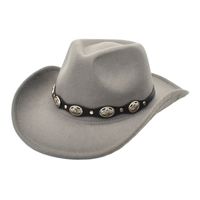 Unisex Cowboy-stil Einfarbig Flache Traufen Fedora-hut sku image 9