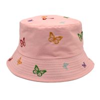 Women's Sweet Butterfly Embroidery Flat Eaves Bucket Hat sku image 6