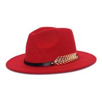 Unisex Fashion Solid Color Flat Eaves Fedora Hat sku image 1