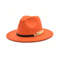 Unisex Fashion Solid Color Flat Eaves Fedora Hat sku image 21