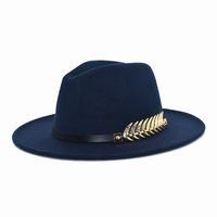 Unisex Fashion Solid Color Flat Eaves Fedora Hat sku image 10