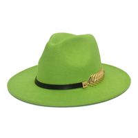 Unisex Fashion Solid Color Flat Eaves Fedora Hat sku image 18