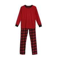 Fashion Plaid Cotton Blend Polyester Printing Pants Sets Casual Pants Hoodie Family Matching Outfits sku image 1