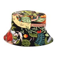 Unisex Fashion Human Flower Printing Wide Eaves Bucket Hat sku image 2