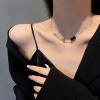 Fashion Heart Shape Alloy Pearl Plating Inlay Artificial Gemstones Women's Pendant Necklace 1 Piece sku image 12