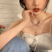 Fashion Heart Shape Alloy Pearl Plating Inlay Artificial Gemstones Women's Pendant Necklace 1 Piece main image 4