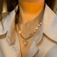 Moda Forma De Corazón Aleación Perla Enchapado Embutido Piedras Preciosas Artificiales Mujeres Collar Colgante 1 Pieza sku image 13