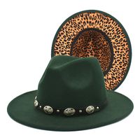 Unisex Mode Leopard Flache Traufen Fedora-hut sku image 10